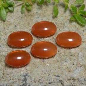 Pedras preciosas de ágata laranja natural de 3,21 ct, corte oval, translúcido