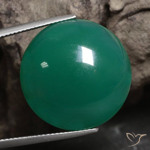 29.91ct Natural Verde médio Ágata, Redondo, Translúcido