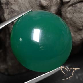 Ágata Verde médio Natural 29.91ct, Redondo, Translúcido