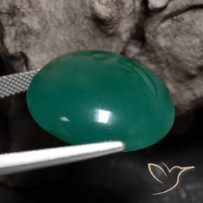 Ágata Verde médio Natural 29.91ct, Redondo, Translúcido