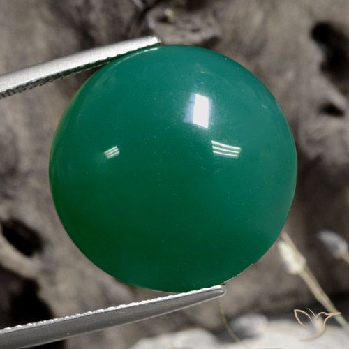 21.88ct Natural Verde médio Ágata, Redondo, Translúcido