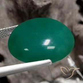 Ágata Verde médio Natural 21.88ct, Redondo, Translúcido