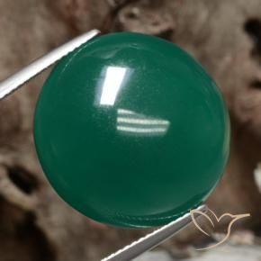 Ágata Verde escuro médio Natural 19.81ct, Redondo, Translúcido