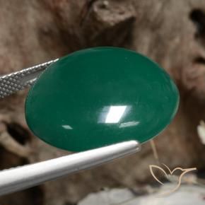 Ágata Verde escuro médio Natural 19.81ct, Redondo, Translúcido