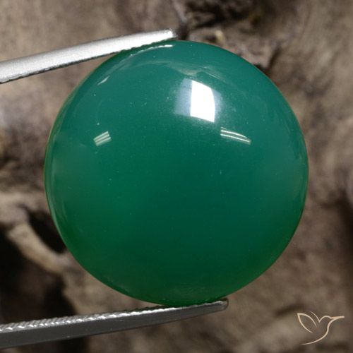 25.57ct Natural Verde médio Ágata, Redondo, Translúcido