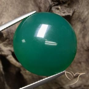 Ágata Verde médio Natural 25.57ct, Redondo, Translúcido
