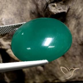 Ágata Verde médio Natural 25.57ct, Redondo, Translúcido