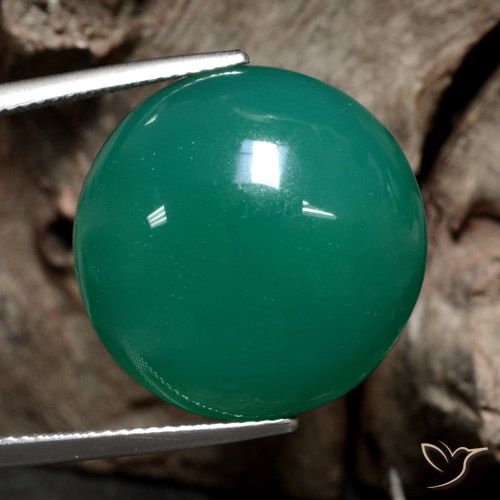 23.89ct Natural Verde médio Ágata, Redondo, Translúcido