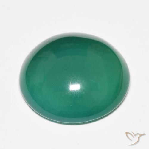 Ágata Verde médio Natural 27.70ct, Redondo, Translúcido