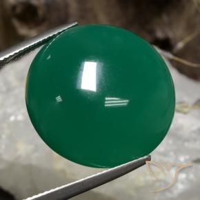 Ágata Verde médio Natural 30.19ct, Redondo, Translúcido