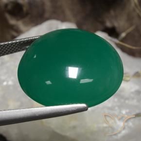 Ágata Verde médio Natural 30.19ct, Redondo, Translúcido