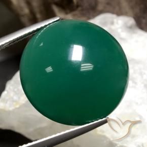 Ágata verde pinho Natural 25.49ct, Redondo, Translúcido