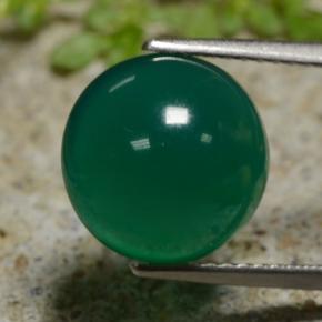 Ágata verde natural 5,15ct, corte redondo, translúcido