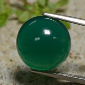 Ágata verde natural 5,15ct, corte redondo, translúcido