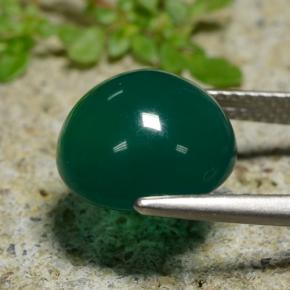 Ágata verde natural 5,15ct, corte redondo, translúcido