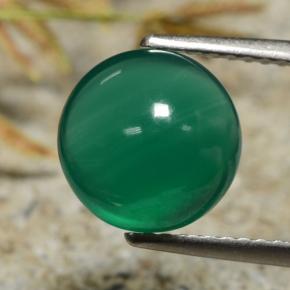 Ágata verde natural 2,83ct, corte redondo, translúcido