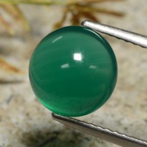 Ágata verde natural 2,83ct, corte redondo, translúcido