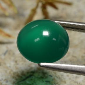 Ágata verde natural 2,83ct, corte redondo, translúcido