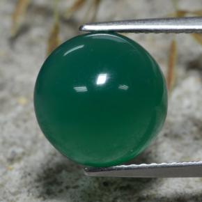 Ágata verde natural 5,66ct, corte redondo, translúcido