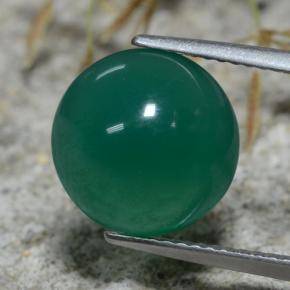 Ágata verde natural 5,66ct, corte redondo, translúcido