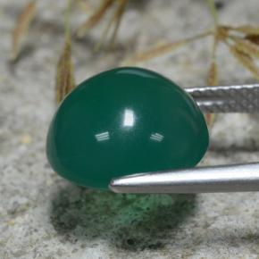 Ágata verde natural 5,66ct, corte redondo, translúcido