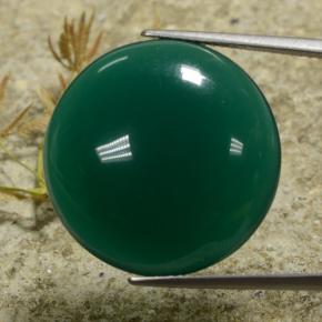 Ágata verde natural 25,18ct, corte redondo, translúcido