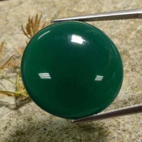 Ágata verde natural 25,18ct, corte redondo, translúcido