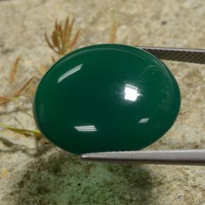 Ágata verde natural 25,18ct, corte redondo, translúcido