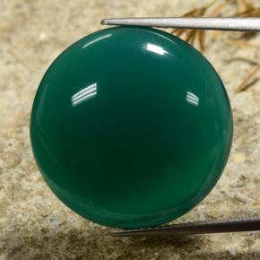 Ágata verde natural 30,72ct, corte redondo, translúcido