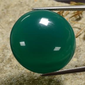 Ágata verde natural 30,72ct, corte redondo, translúcido