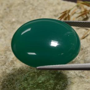 Ágata verde natural 30,72ct, corte redondo, translúcido