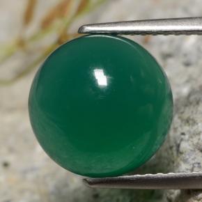 Ágata verde natural 4,82ct, corte redondo, translúcido