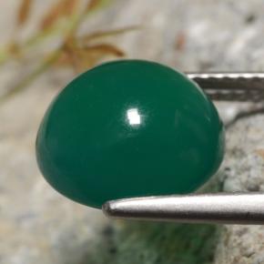Ágata verde natural 4,82ct, corte redondo, translúcido