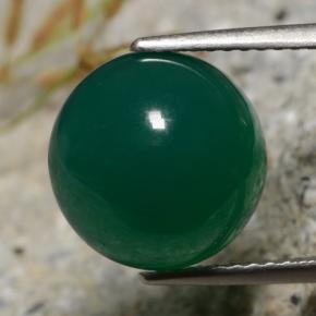 Ágata verde natural 6,34ct, corte redondo, translúcido