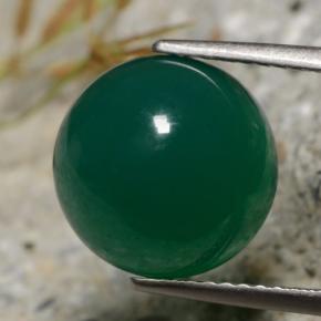 Ágata verde natural 6,34ct, corte redondo, translúcido