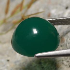 Ágata verde natural 6,34ct, corte redondo, translúcido