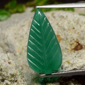 Ágata verde natural 3,42ct, forma extravagante, translúcido