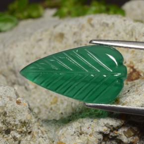 Ágata verde natural 3,42ct, forma extravagante, translúcido