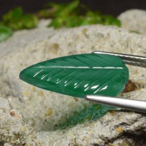 Ágata verde natural 3,42ct, forma extravagante, translúcido