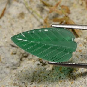 Ágata verde natural 2,54ct, forma extravagante, translúcido