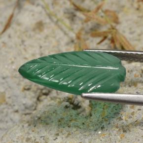 Ágata verde natural 2,54ct, forma extravagante, translúcido