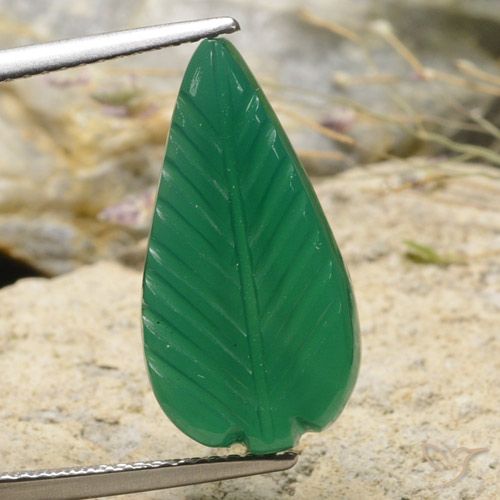 5.06ct Natural Verde médio Ágata, Chique, Translúcido