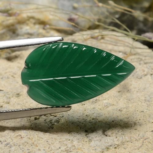 Ágata Verde amarelado Natural 4.60ct, Chique, Translúcido