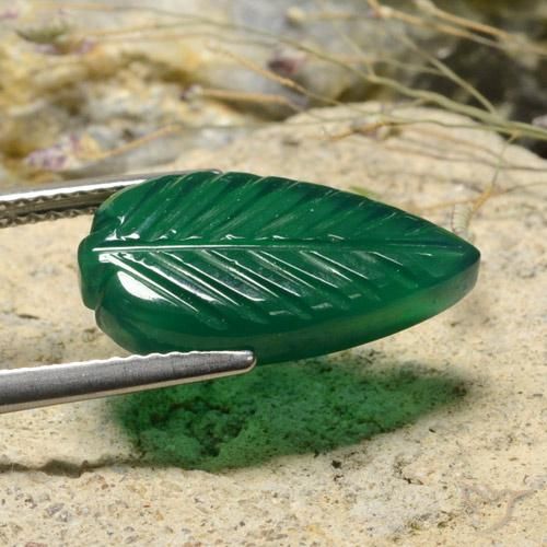 Ágata Verde amarelado Natural 4.60ct, Chique, Translúcido