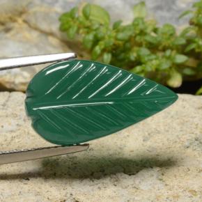Ágata verde natural 4,79ct, corte flor, translúcido