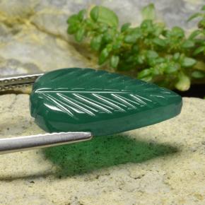 Ágata verde natural 4,79ct, corte flor, translúcido