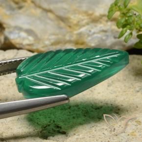 Ágata Verde médio Natural 4.54ct, Flor cortada, Translúcido
