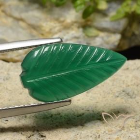 Ágata verde quente Natural 4.46ct, Flor cortada, Translúcido