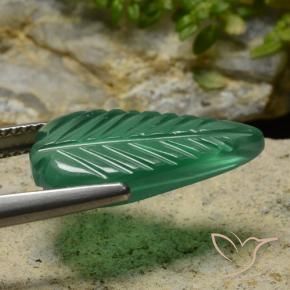 Ágata Verde médio Natural 4.52ct, Flor cortada, Translúcido