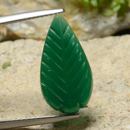 4.96ct Natural Verde médio Ágata, Flor cortada, Translúcido